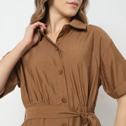 Regular Fit Solid Dress