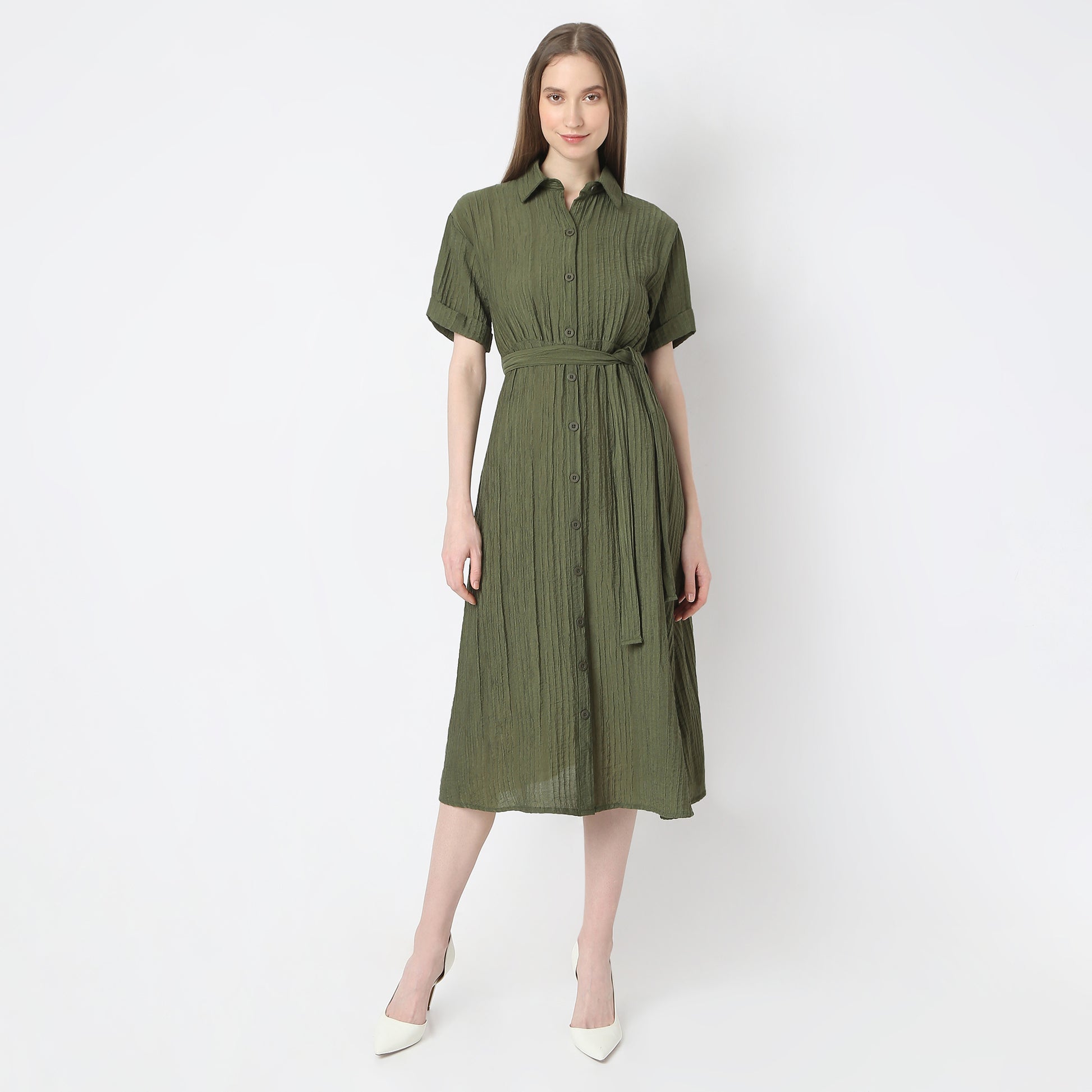 Regular Fit Solid Dress