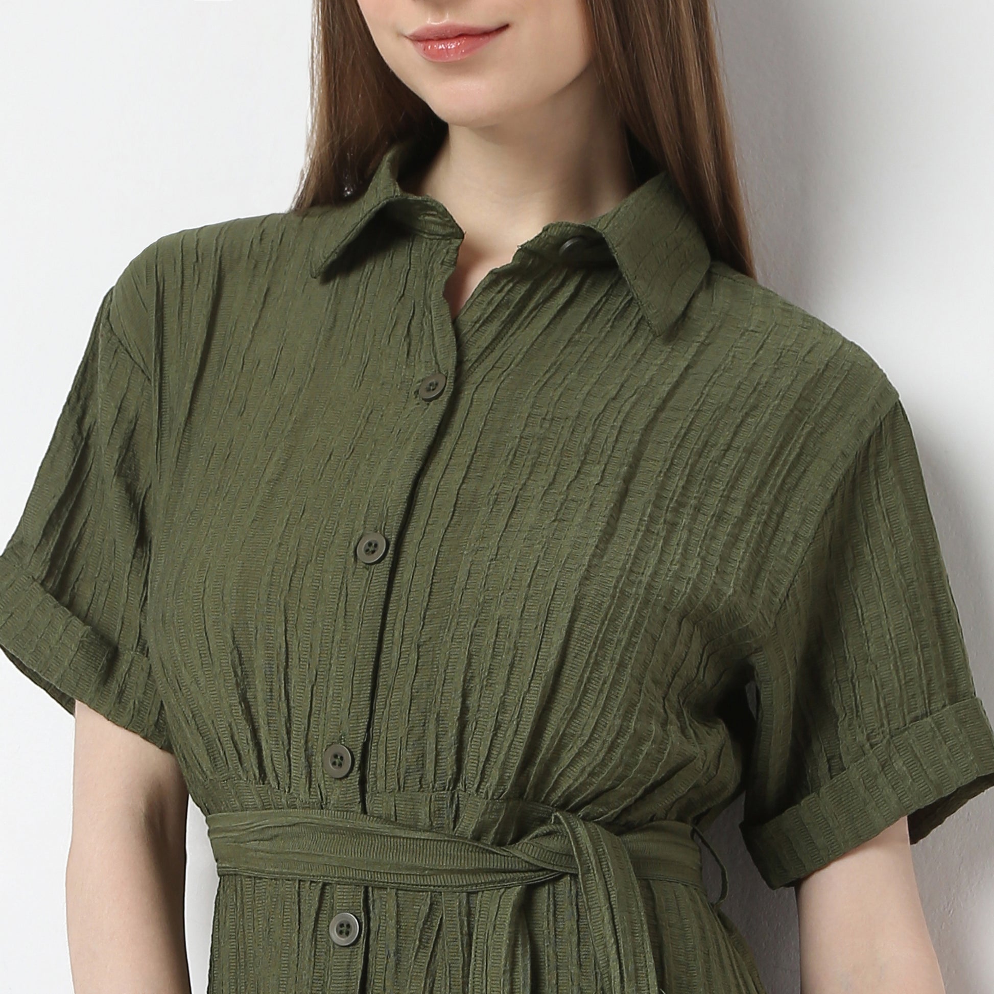 Regular Fit Solid Dress