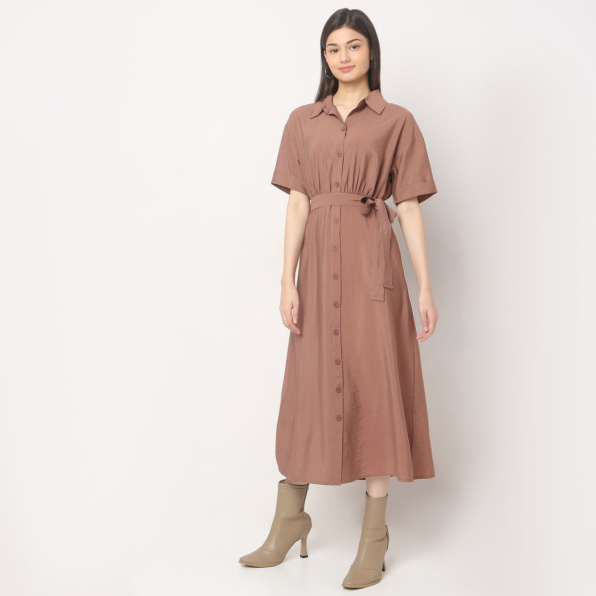 Regular Fit Solid Dress