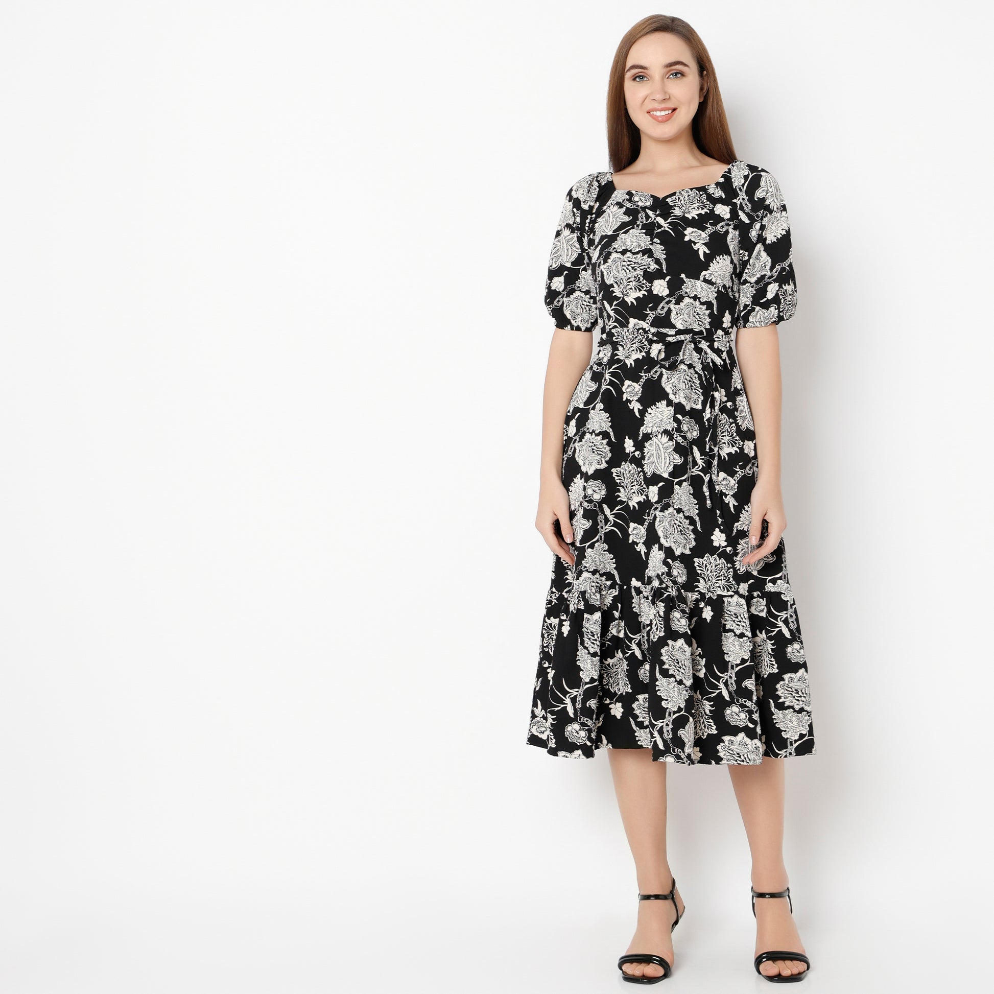 Regular Fit Printed Dress