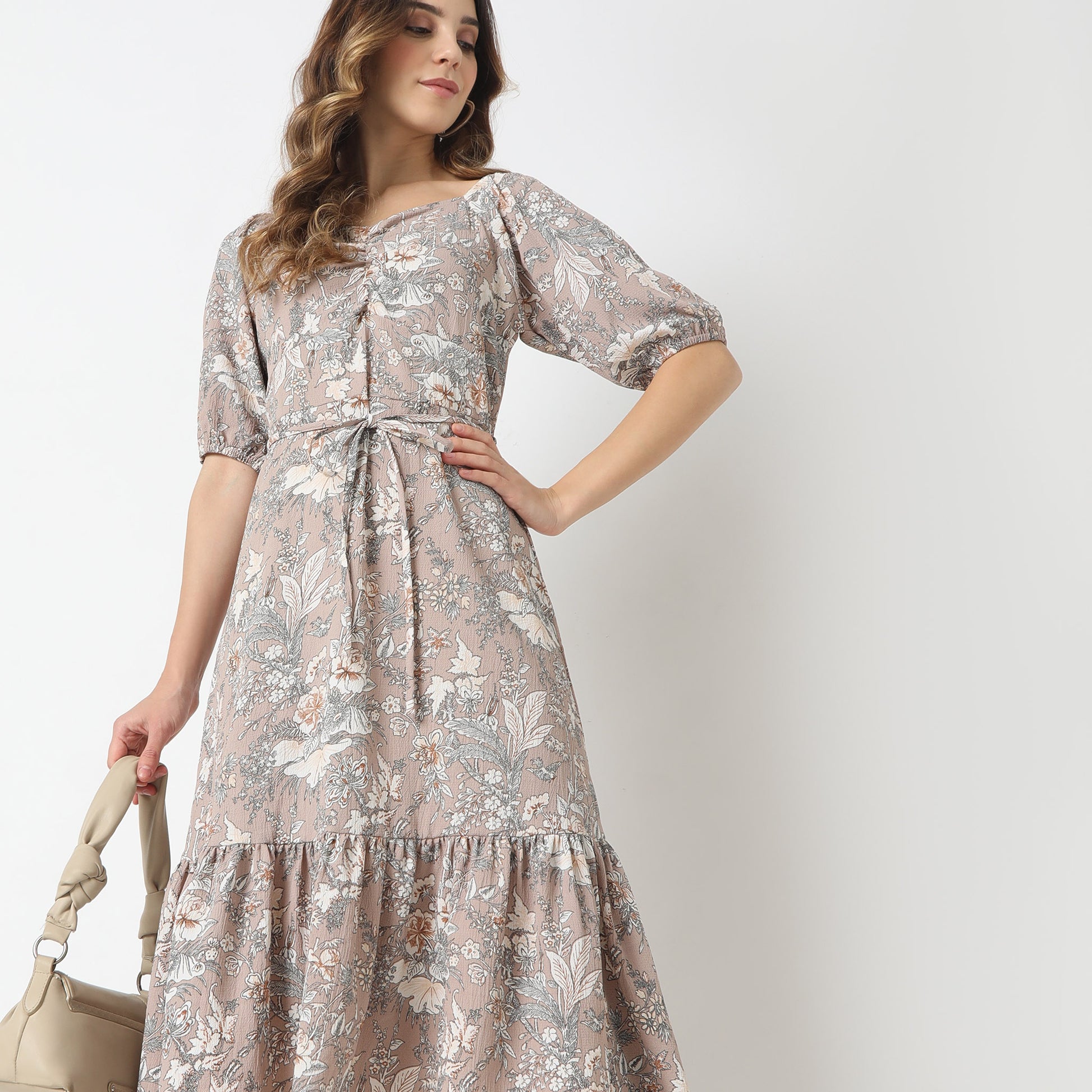 Regular Fit Printed Dress