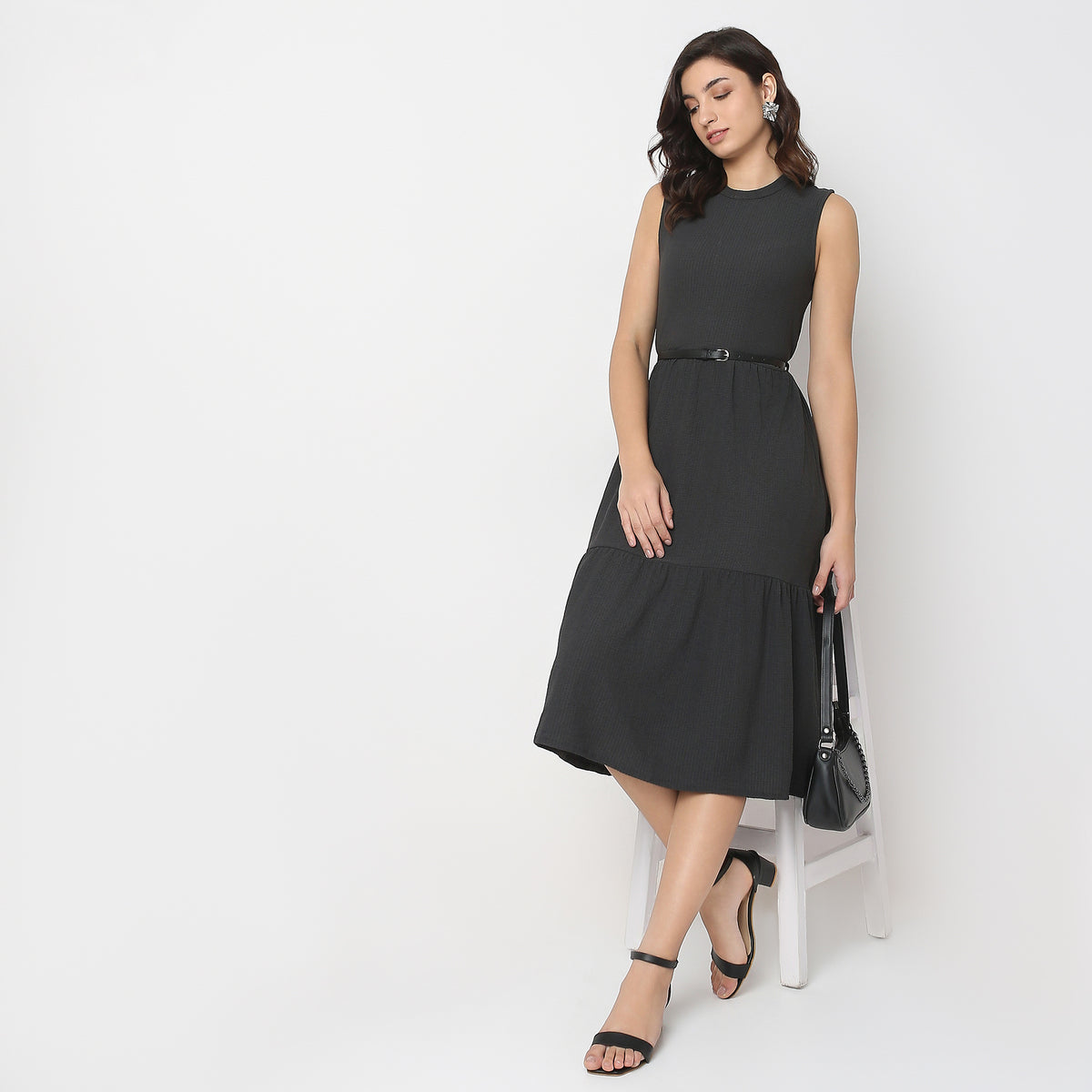 Regular Fit Solid Dress