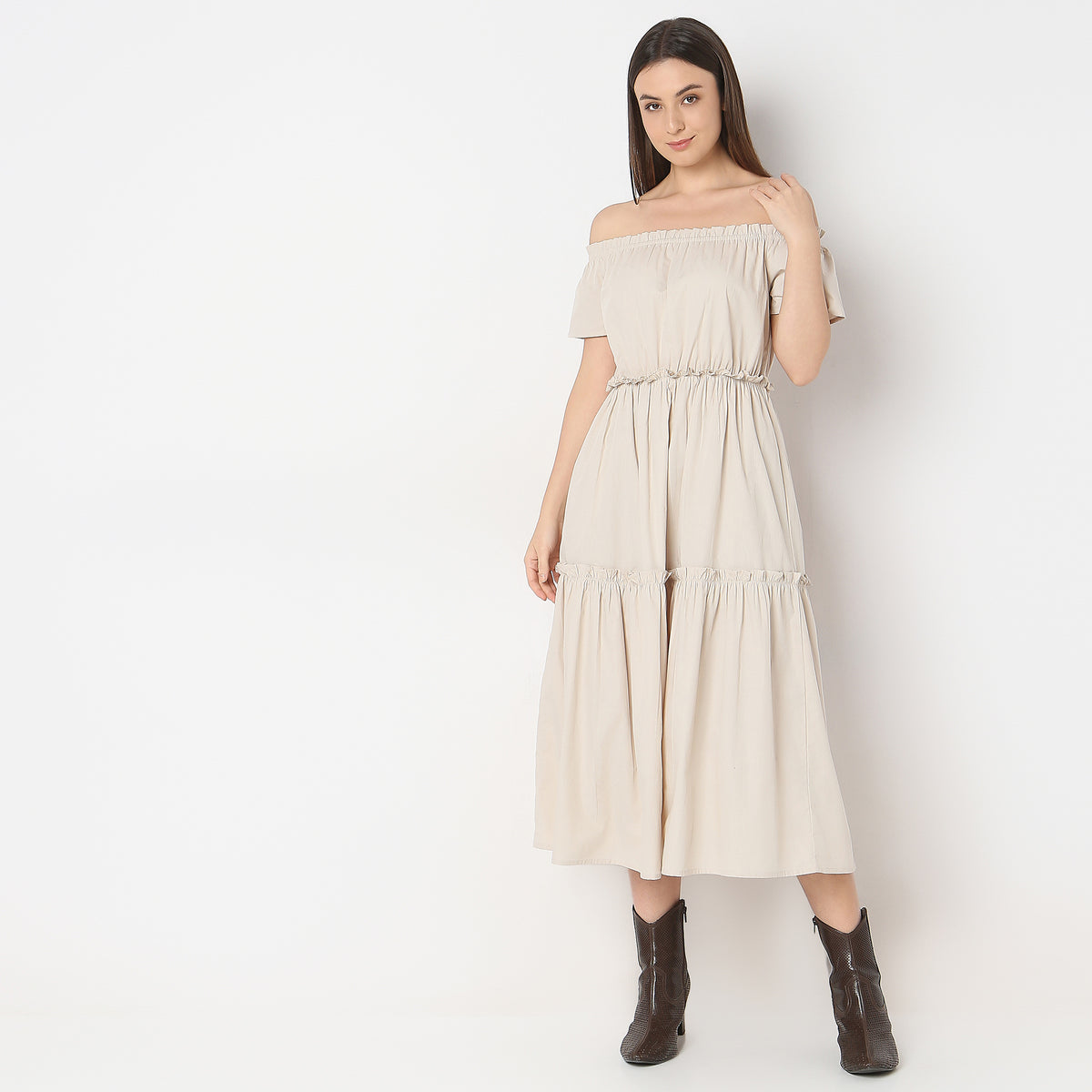 Regular Fit Solid Dress