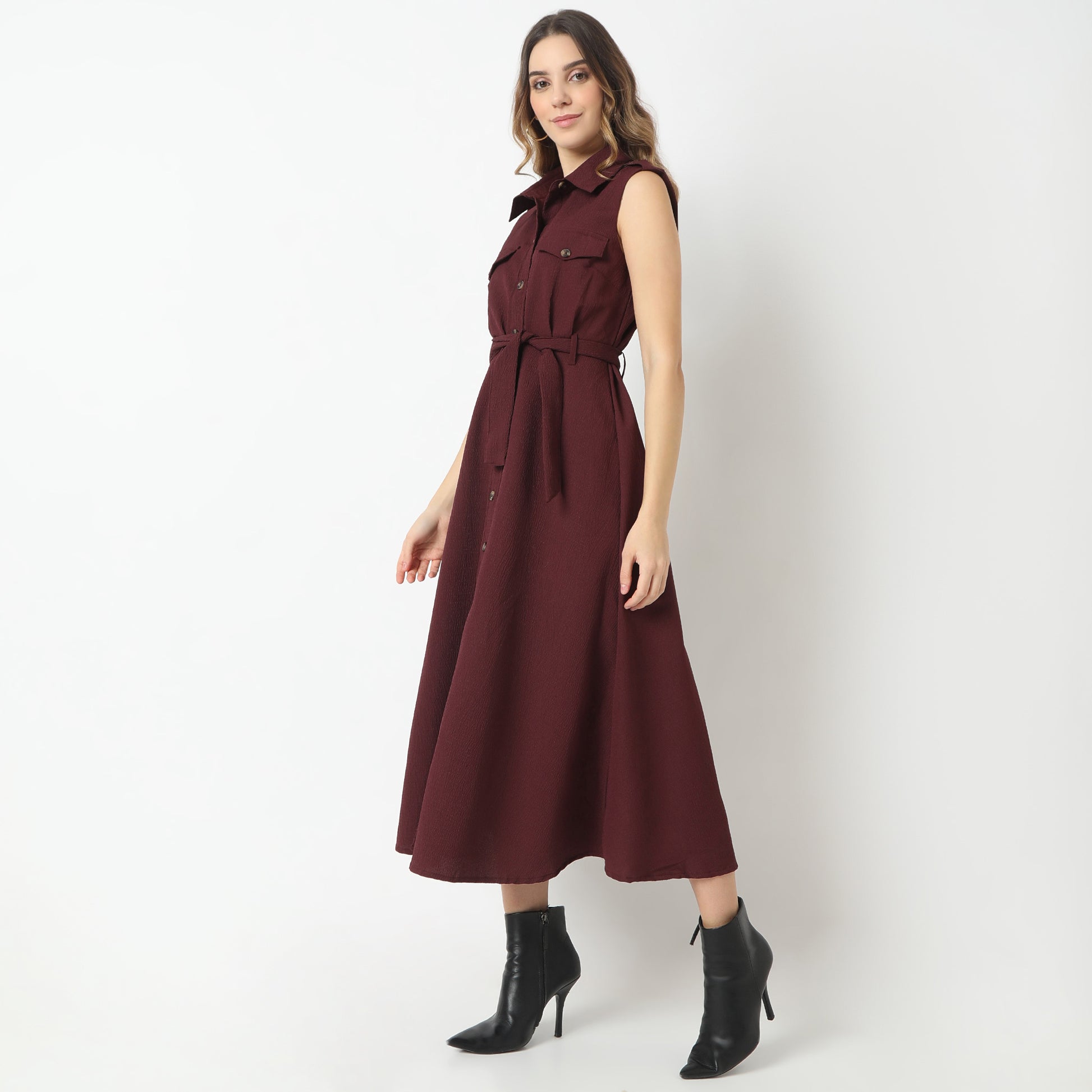 Regular Fit Solid Dress