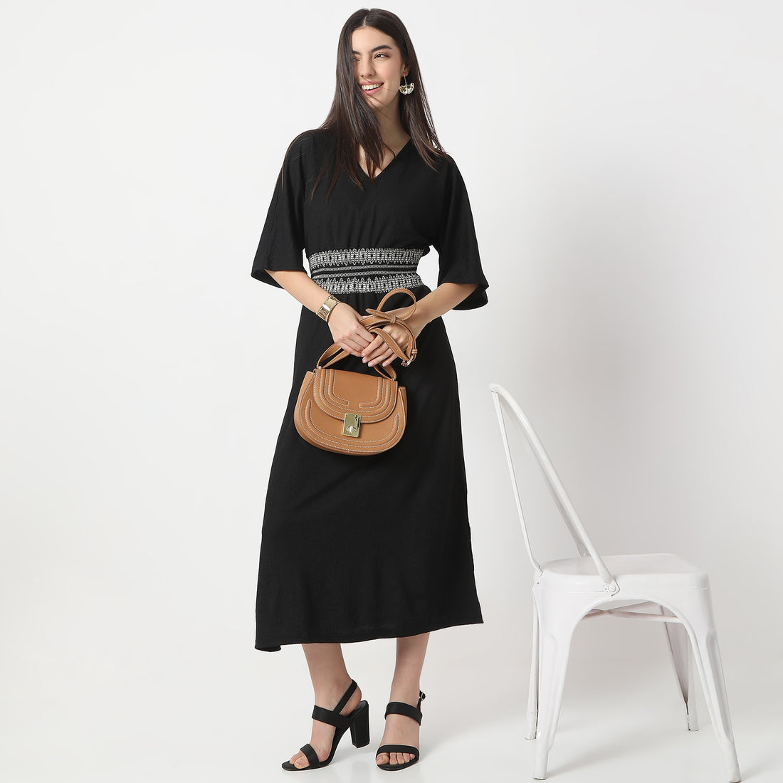 Flare Fit Structured Dress