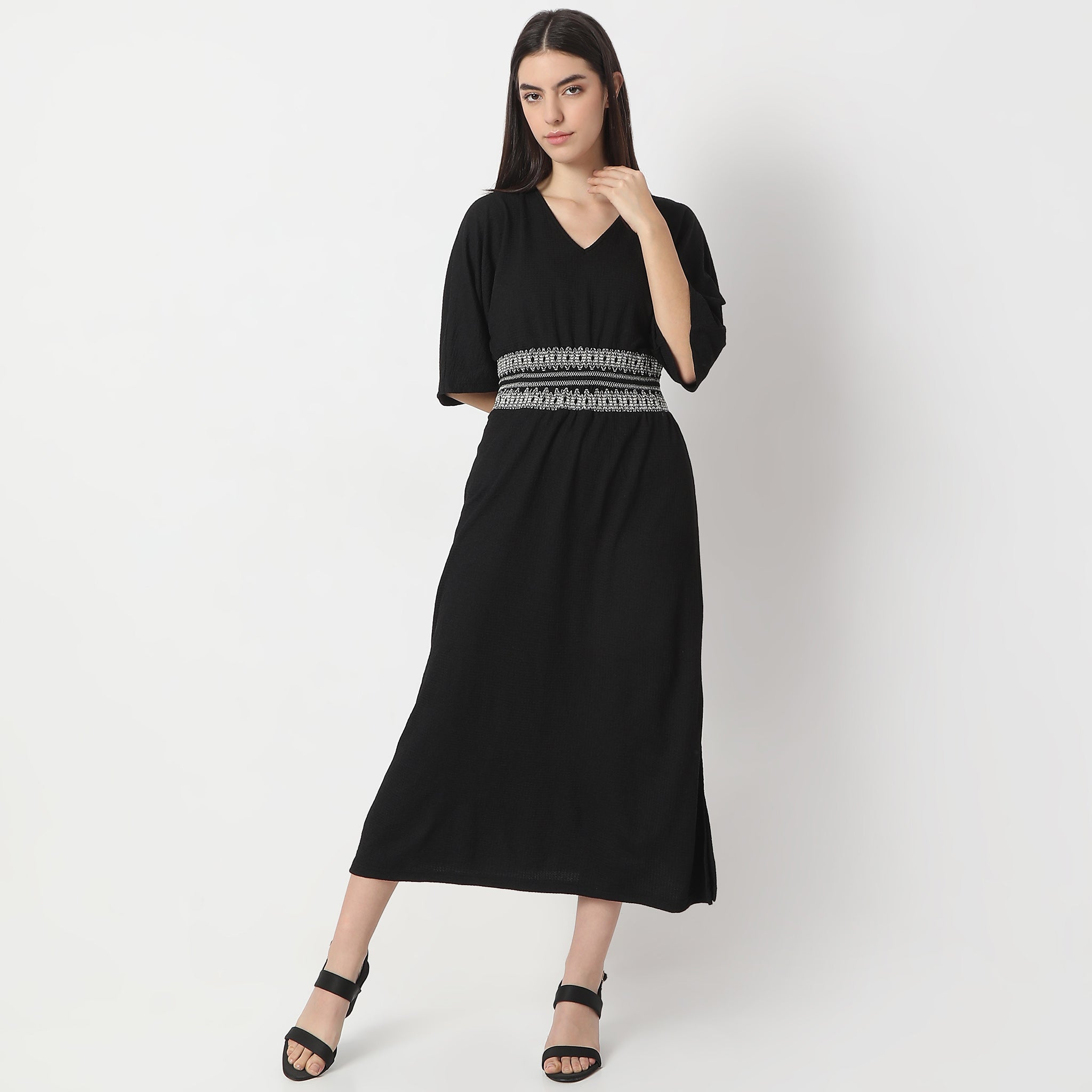 Flare Fit Structured Dress