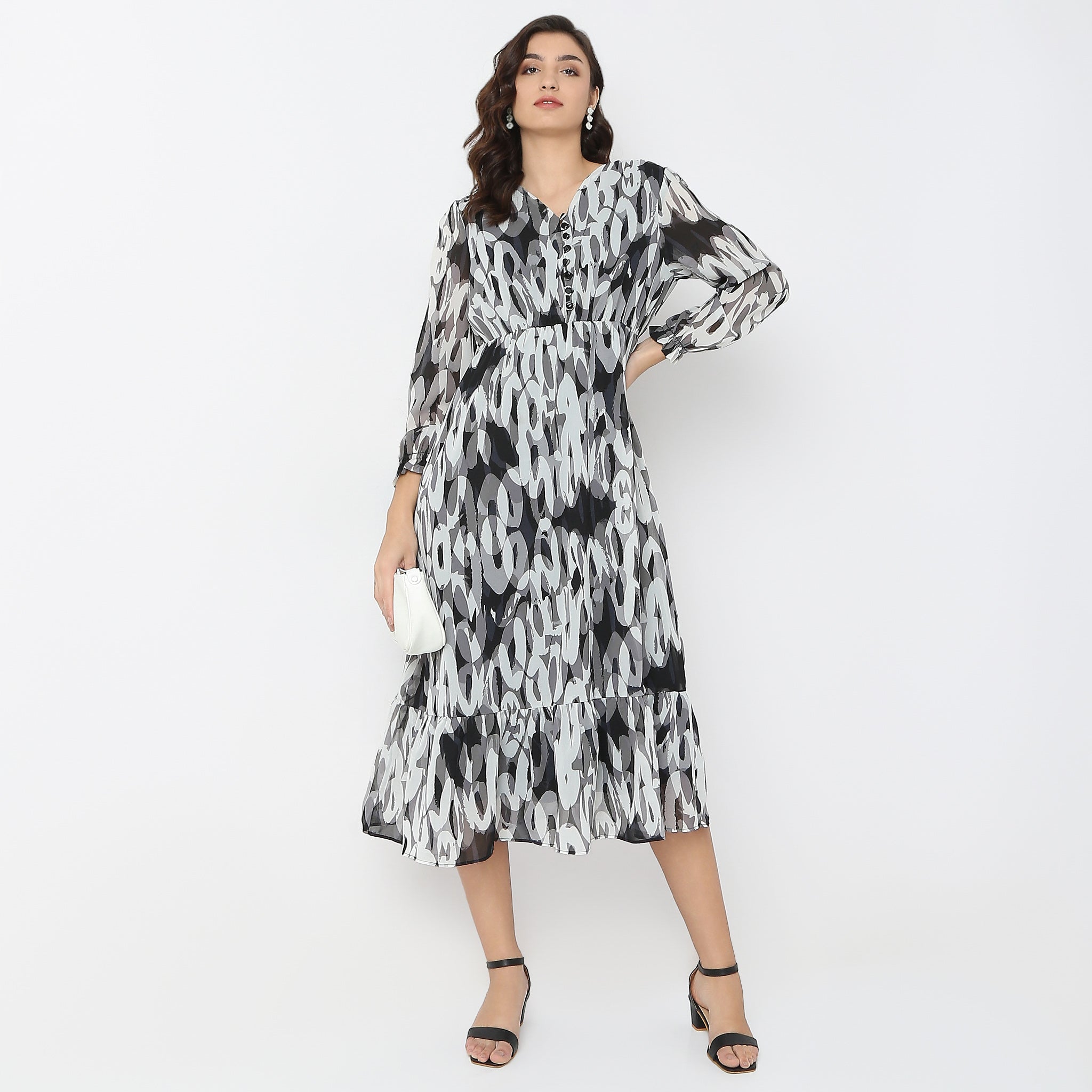 Regular Fit Printed Dress