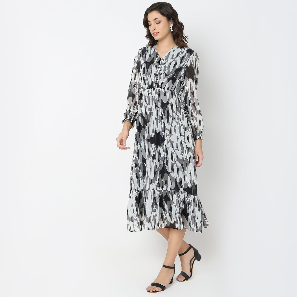 Regular Fit Printed Dress