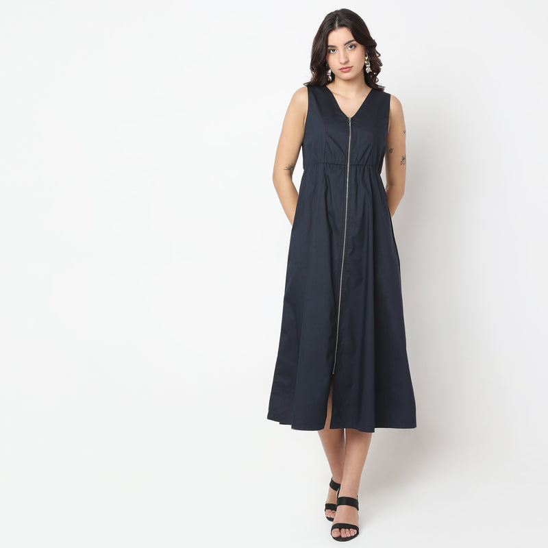 Regular Fit Solid Dress