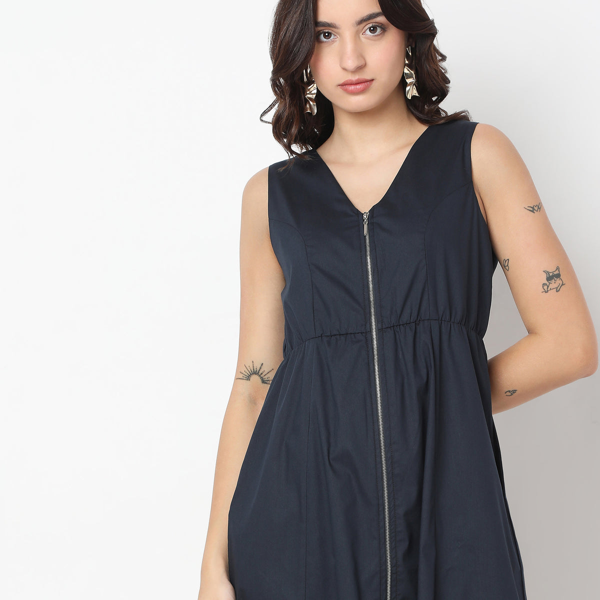 Regular Fit Solid Dress