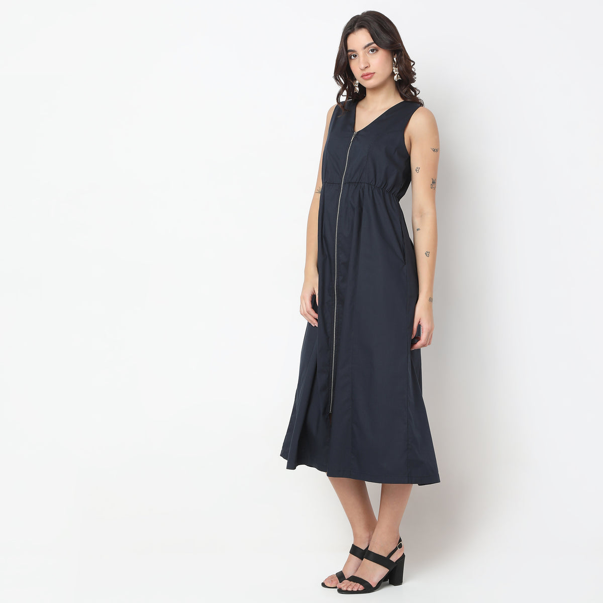 Regular Fit Solid Dress