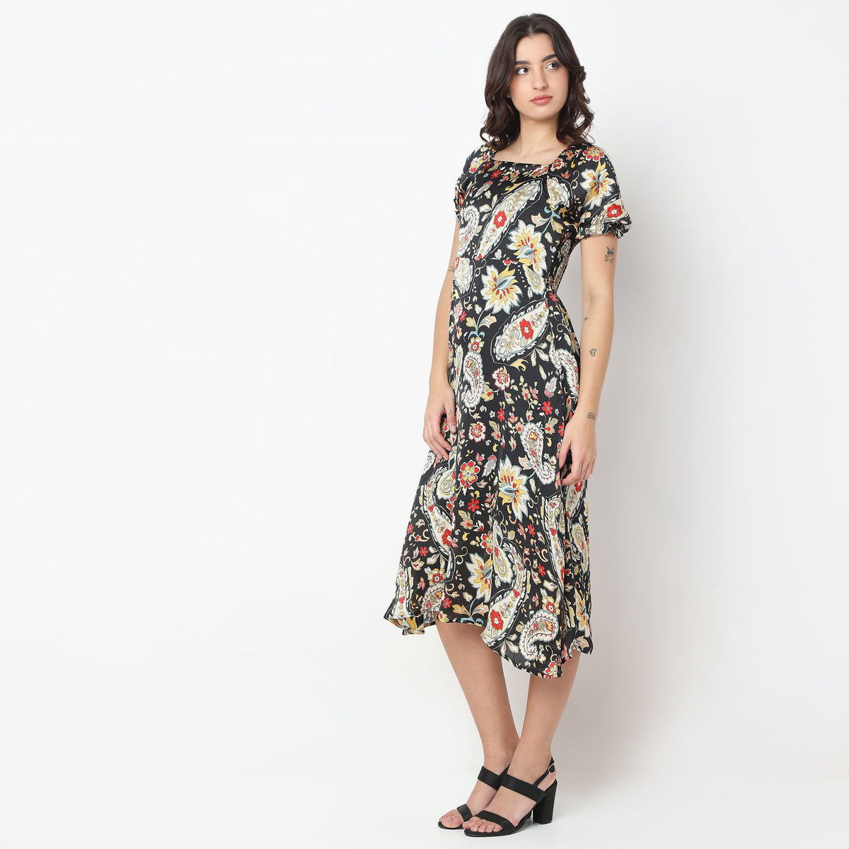 Regular Fit Printed Dress