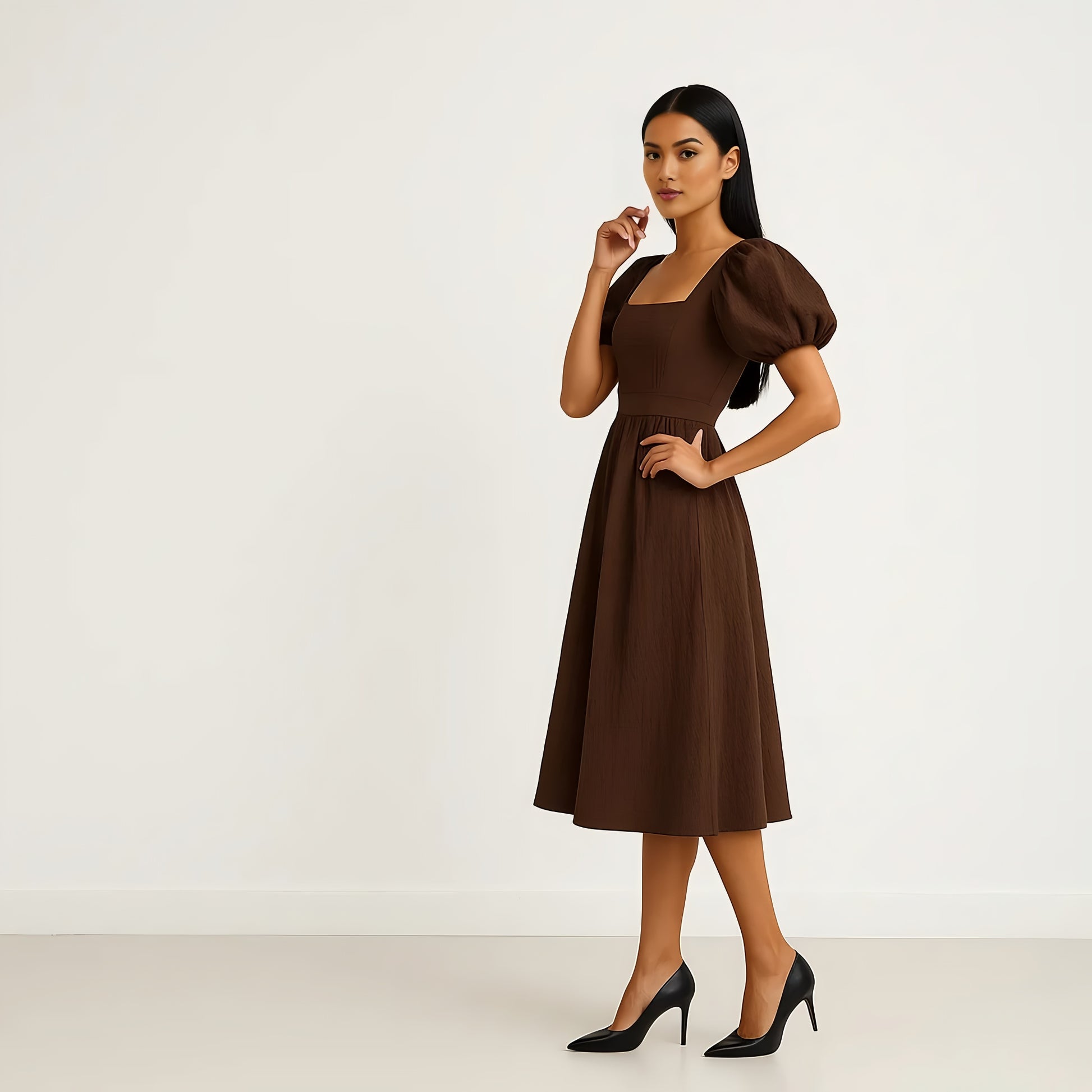 Buy Puff Sleeve Structured Dress - Style Union