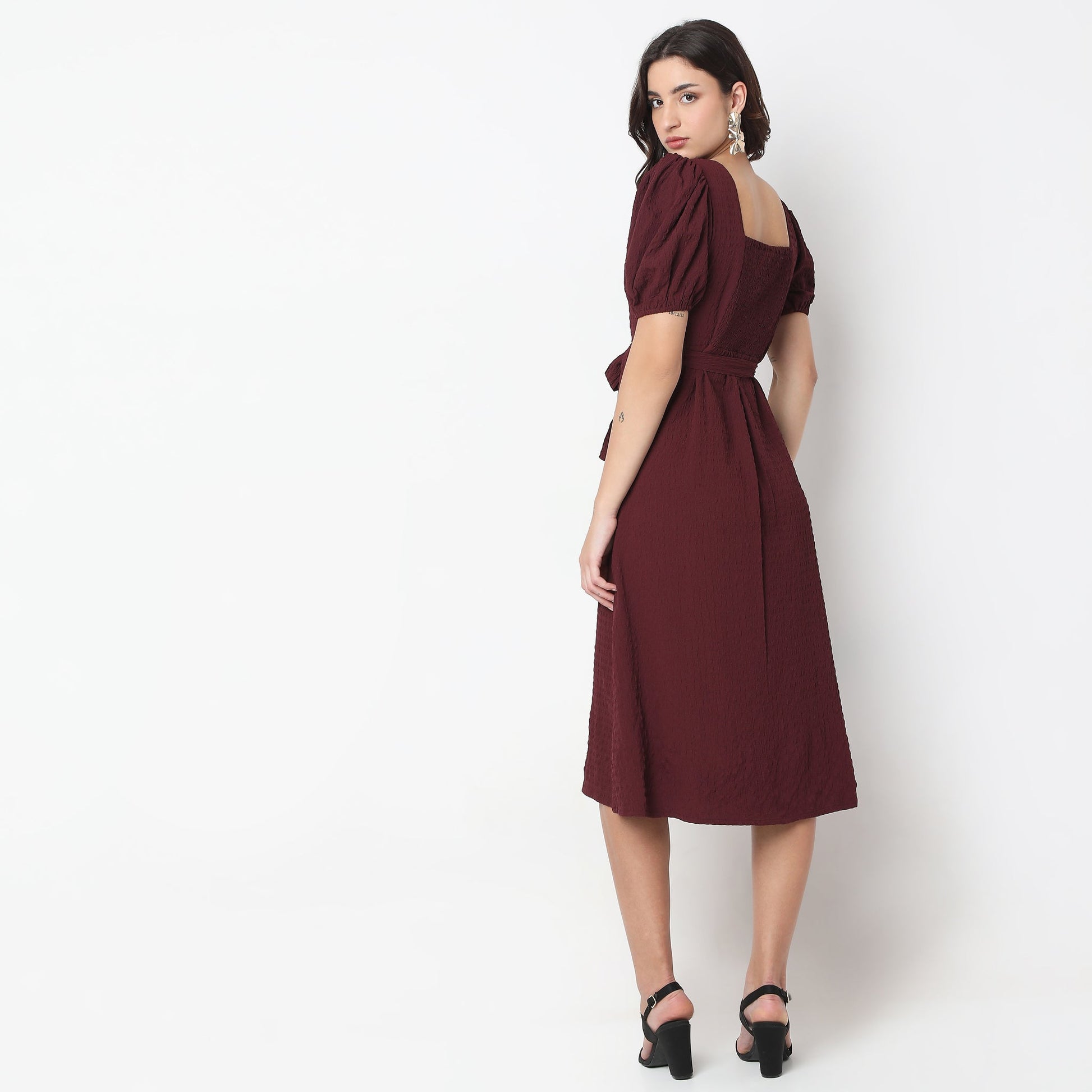 Buy Puff Sleeve Structured Dress - Style Union