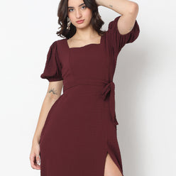 Buy Puff Sleeve Structured Dress - Style Union
