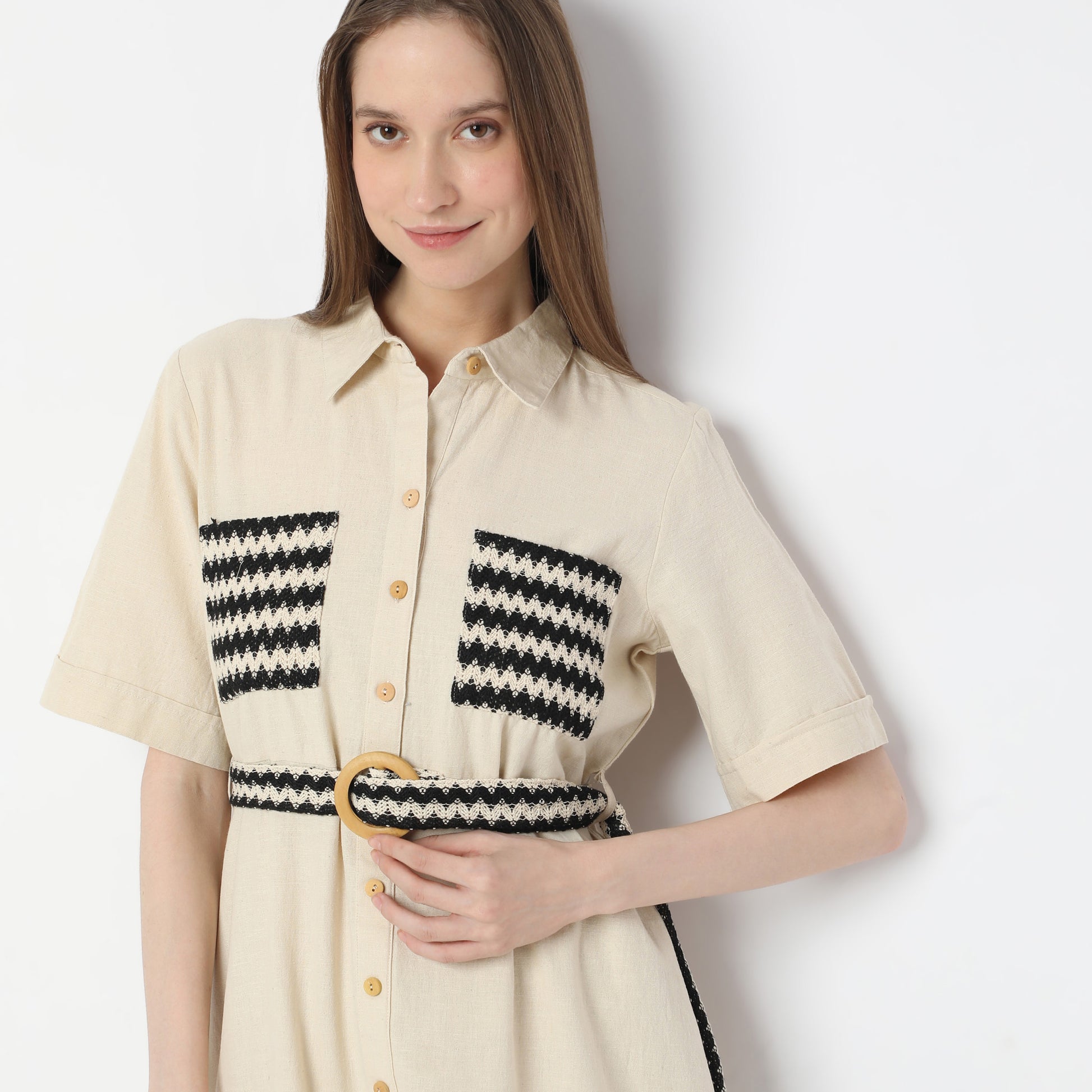 Below Knee Elegant Shirt Collar Dress