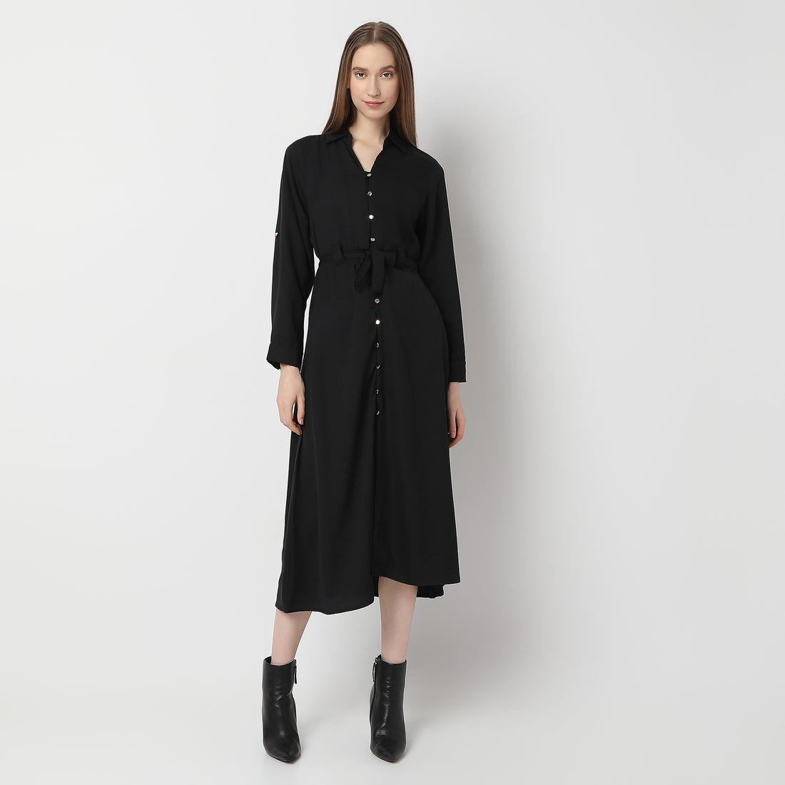 Regular Fit Solid Dress