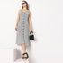 Printed Calf Length Square Neck A line Sleeveless Dress