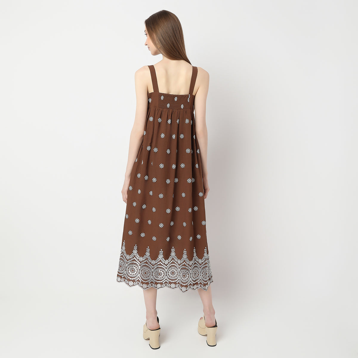 Regular Fit Embroidered Dress