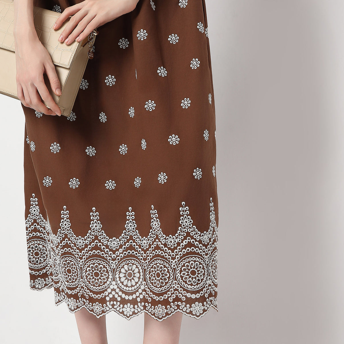 Regular Fit Embroidered Dress