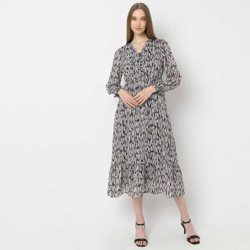 Regular Fit Printed Dress