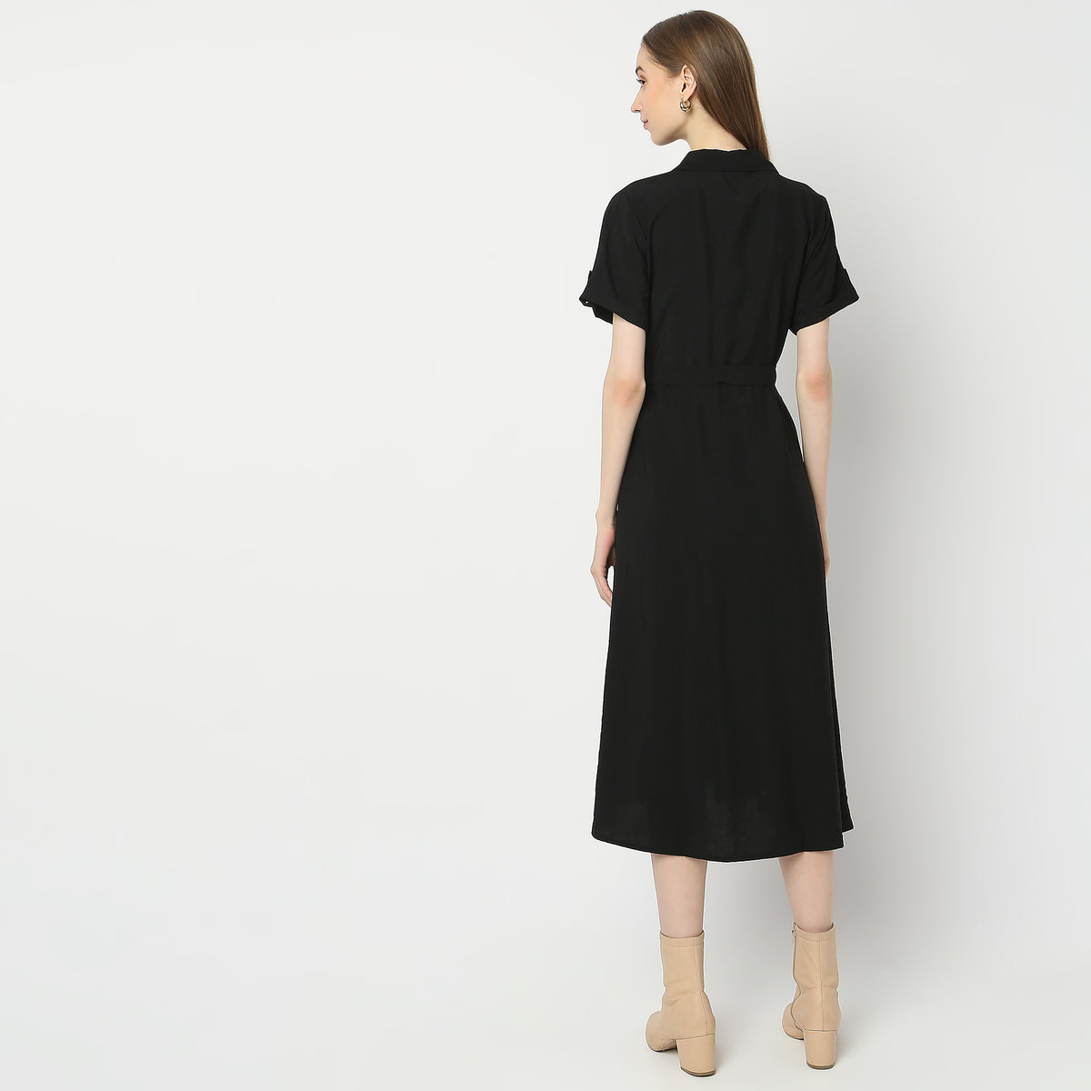 Regular Fit Solid Dress