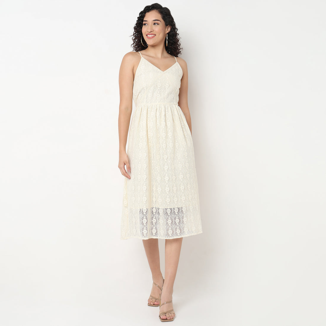 Lace Polyester Sleeveless Dress