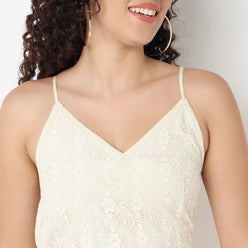 Lace Polyester Sleeveless Dress