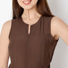 Regular Fit Solid Round Neck Dress