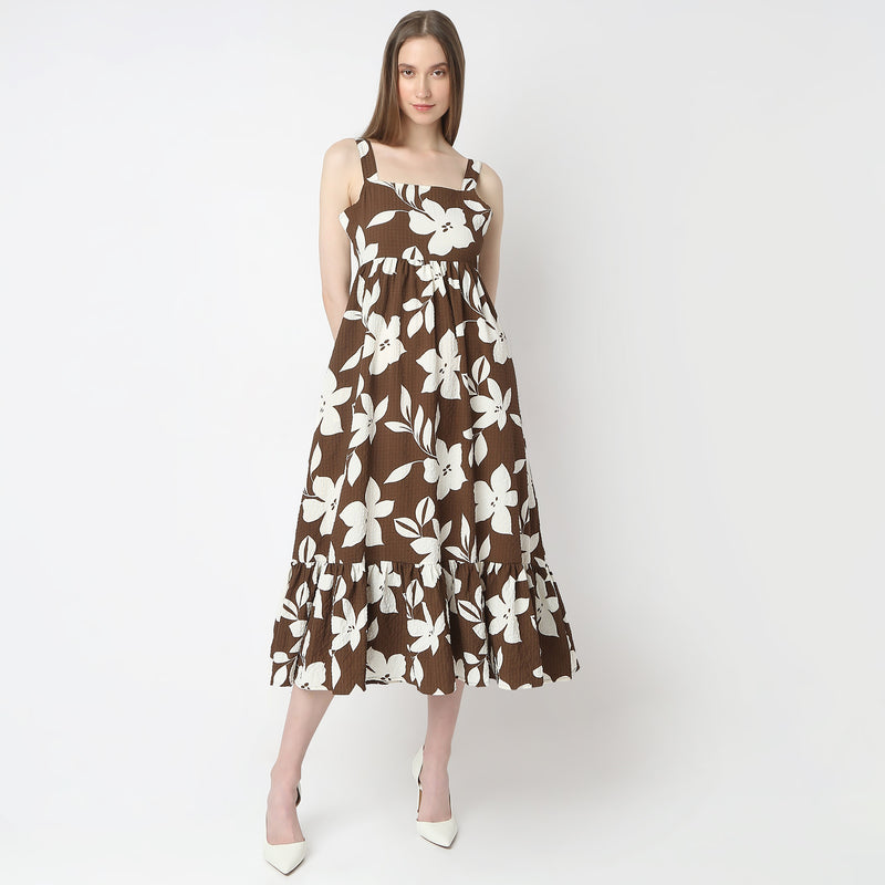 Flare Fit Printed Dress