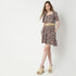 Flare Fit Printed Square Neck Dress