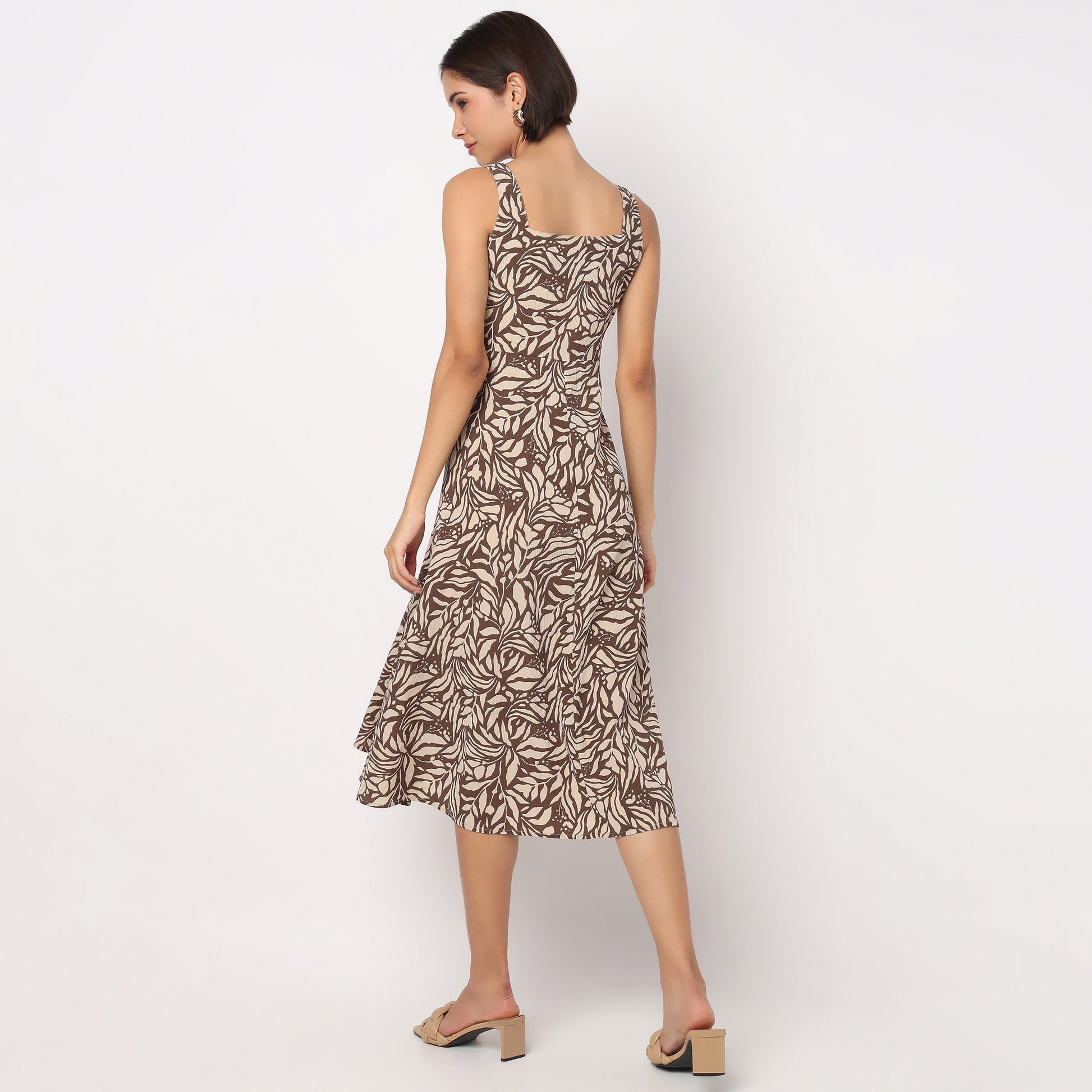 Floral Strappy Flared Dress