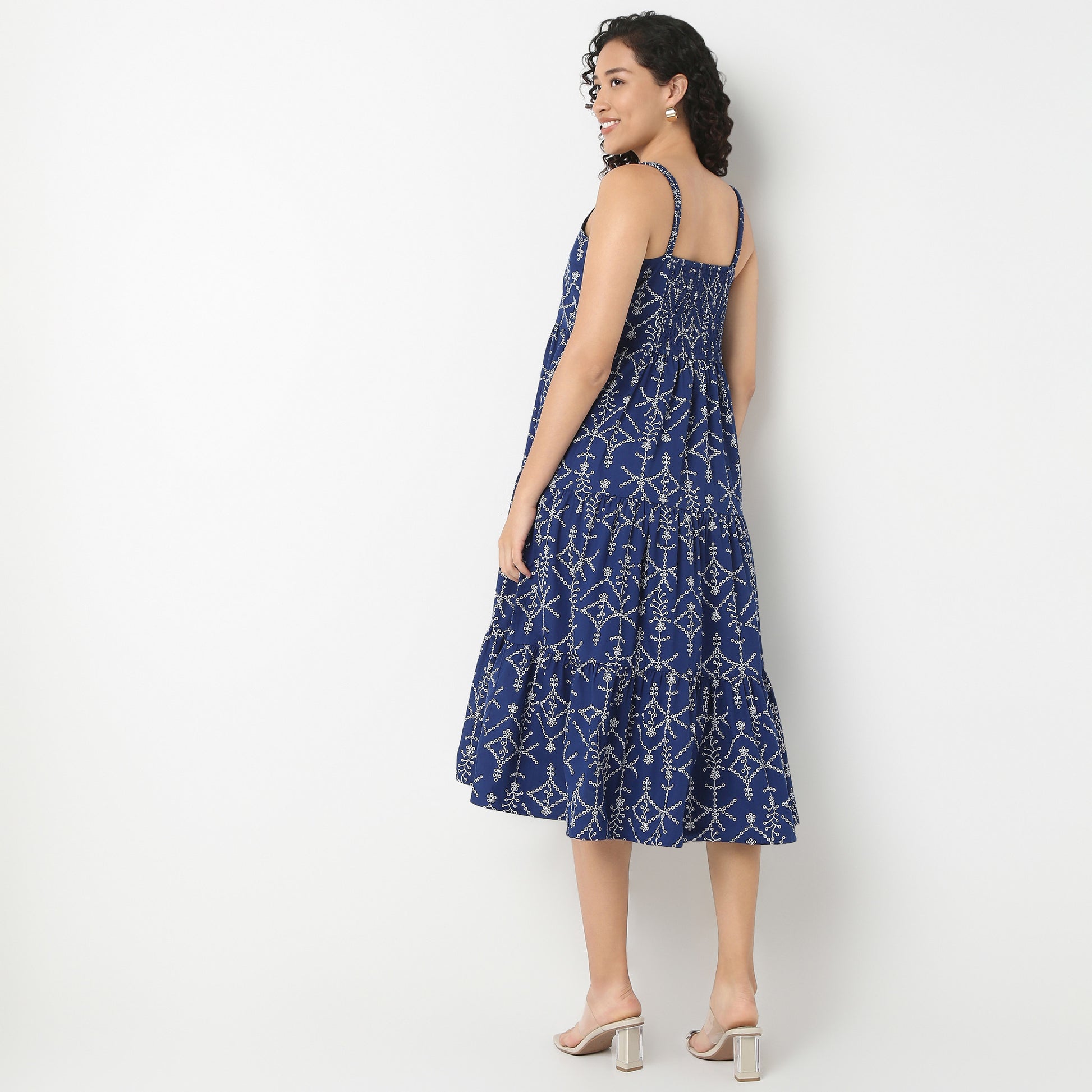 Strappy Schiffli Dress