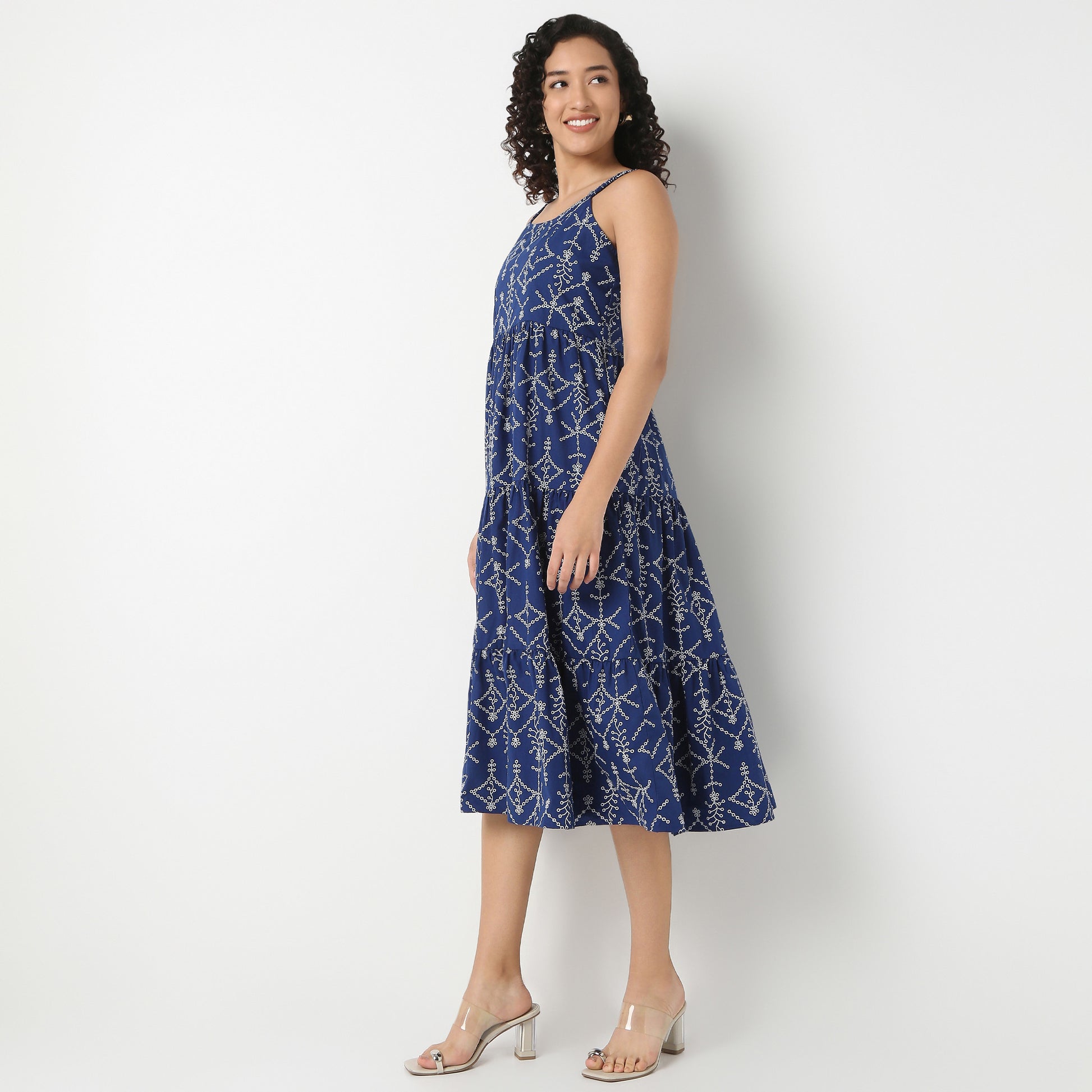 Strappy Schiffli Dress