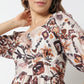 Regular Fit Printed Sweatheart Neck Dress