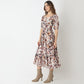 Regular Fit Printed Sweatheart Neck Dress