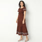 Long Embroidered Tiered Dress
