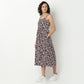 Printed Polyester Dress, Below Knee Length