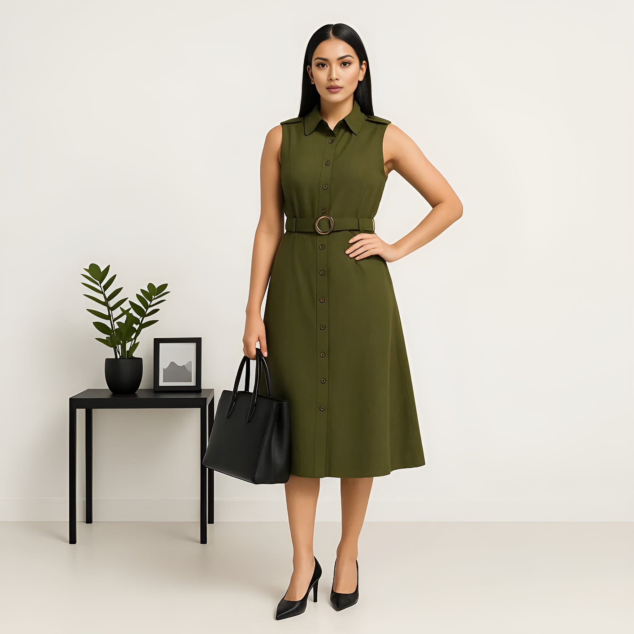 Buy Cotton Sleeveless Shirt Dress - Style Union