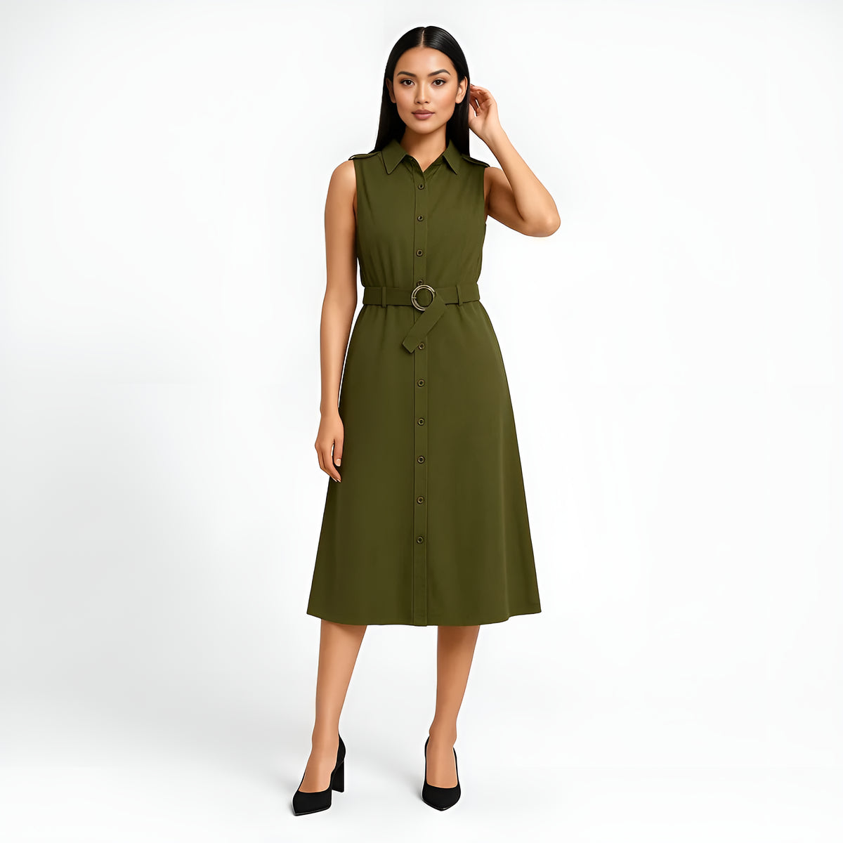 Buy Cotton Sleeveless Shirt Dress - Style Union