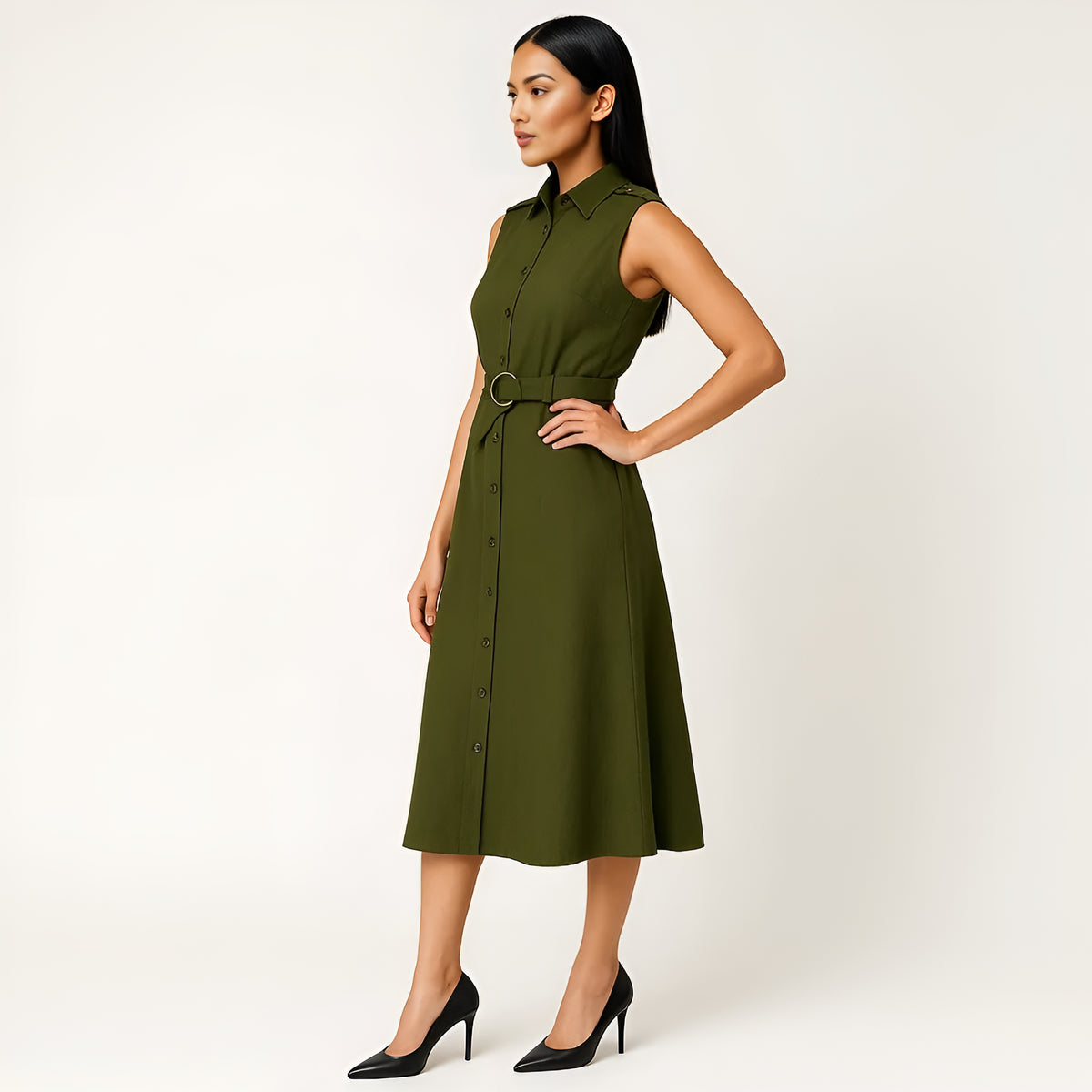 Buy Cotton Sleeveless Shirt Dress - Style Union