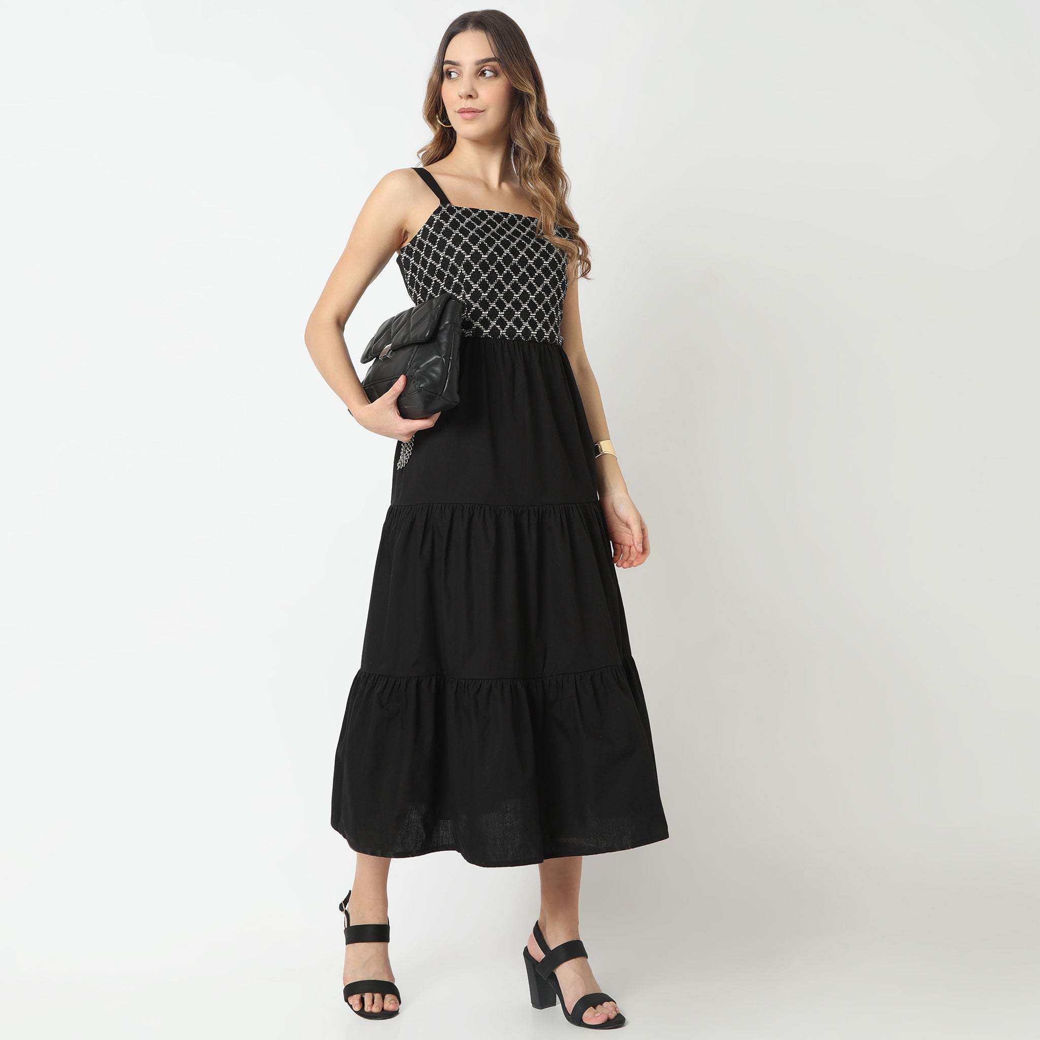 Flare Fit Lace Square Neck Dress