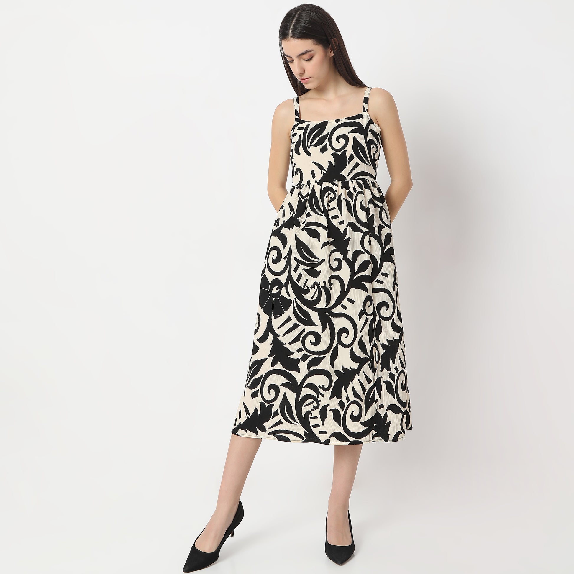 Flare Fit Printed Dress
