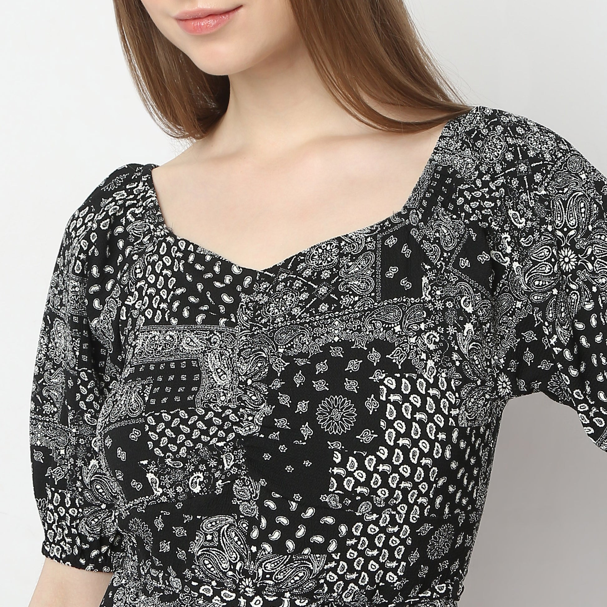 Flare Fit Printed Dress