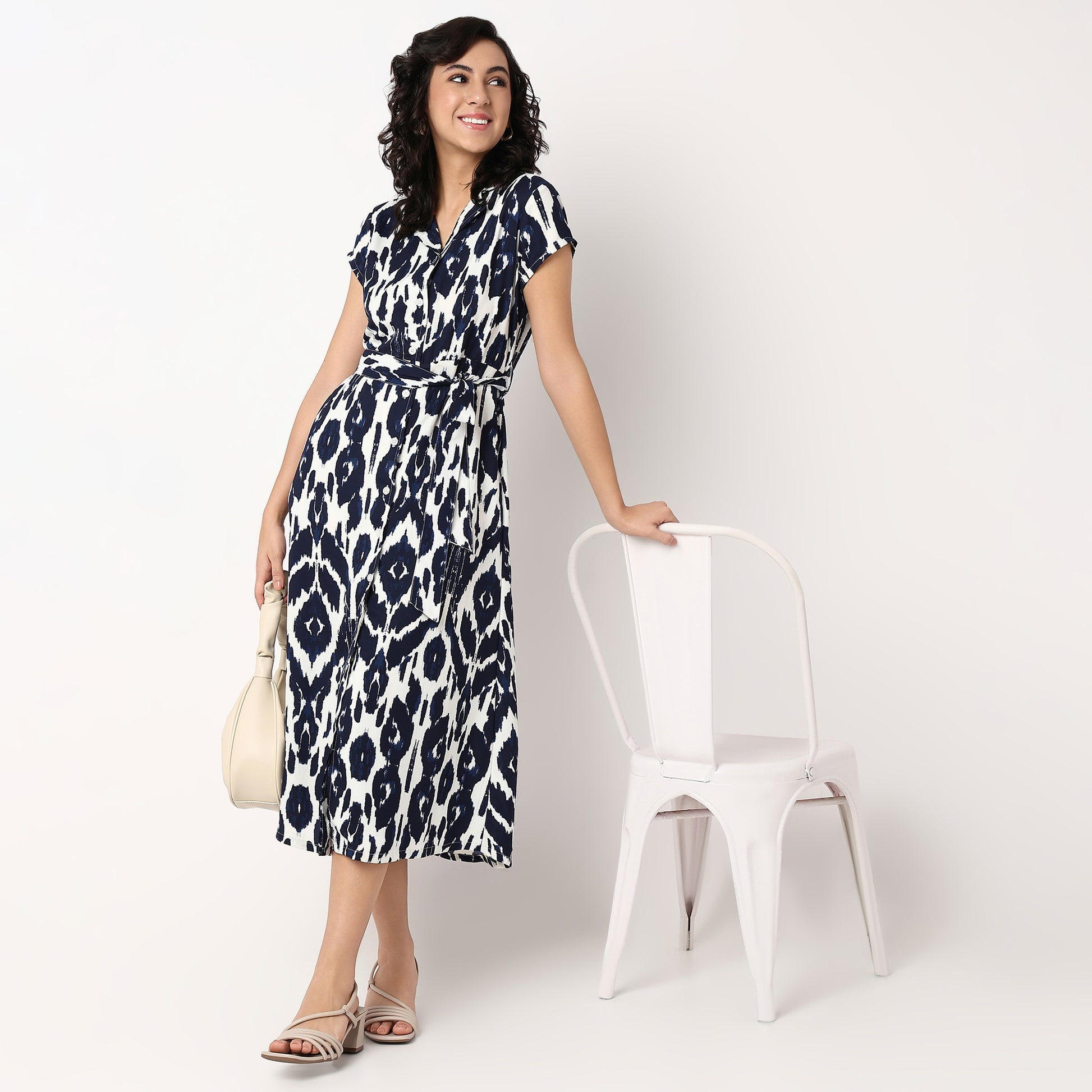Woven Camp Collar Juliette Printed Dress