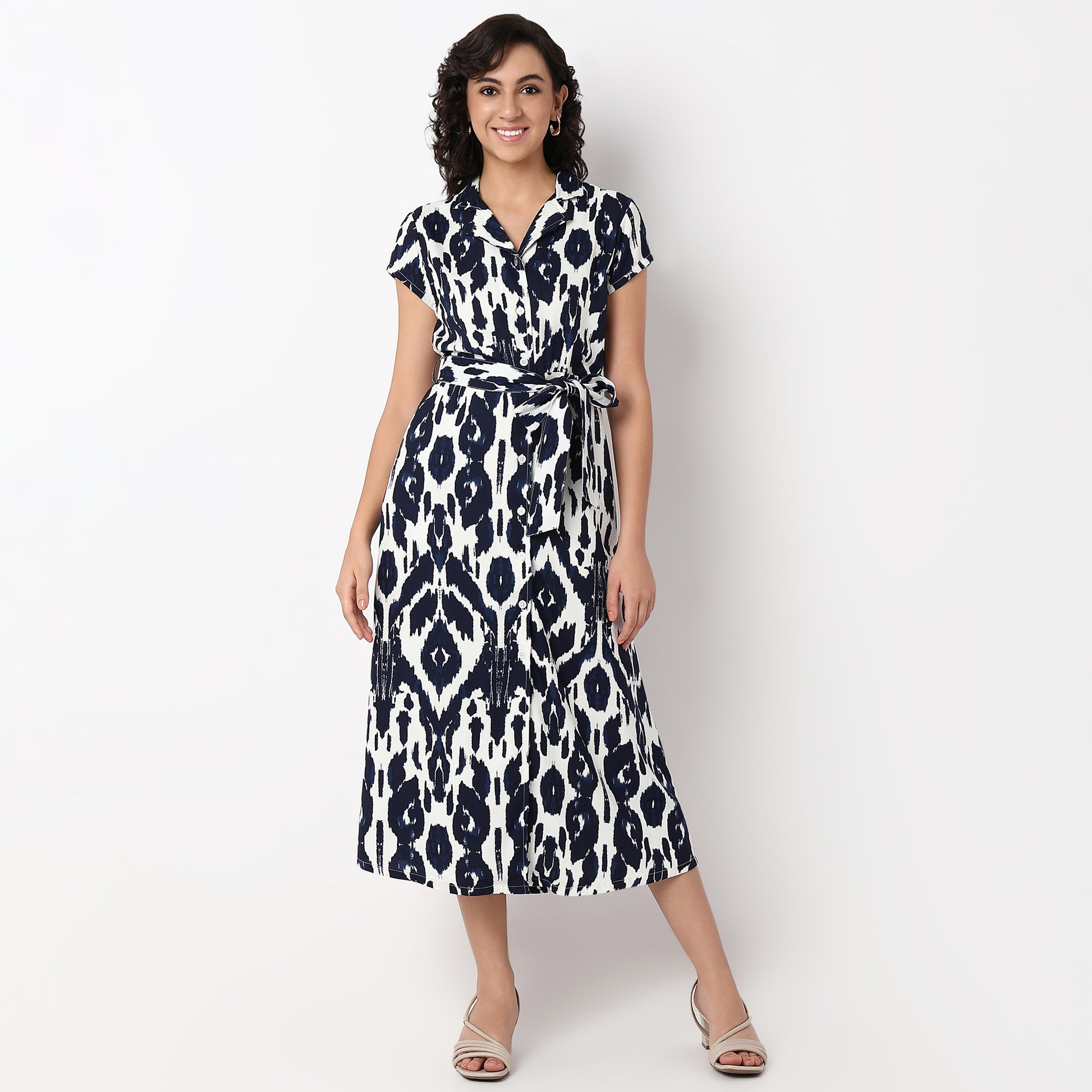 Woven Camp Collar Juliette Printed Dress