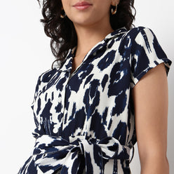 Woven Camp Collar Juliette Printed Dress