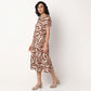 Zebra Print Square Neck Polyester Dress