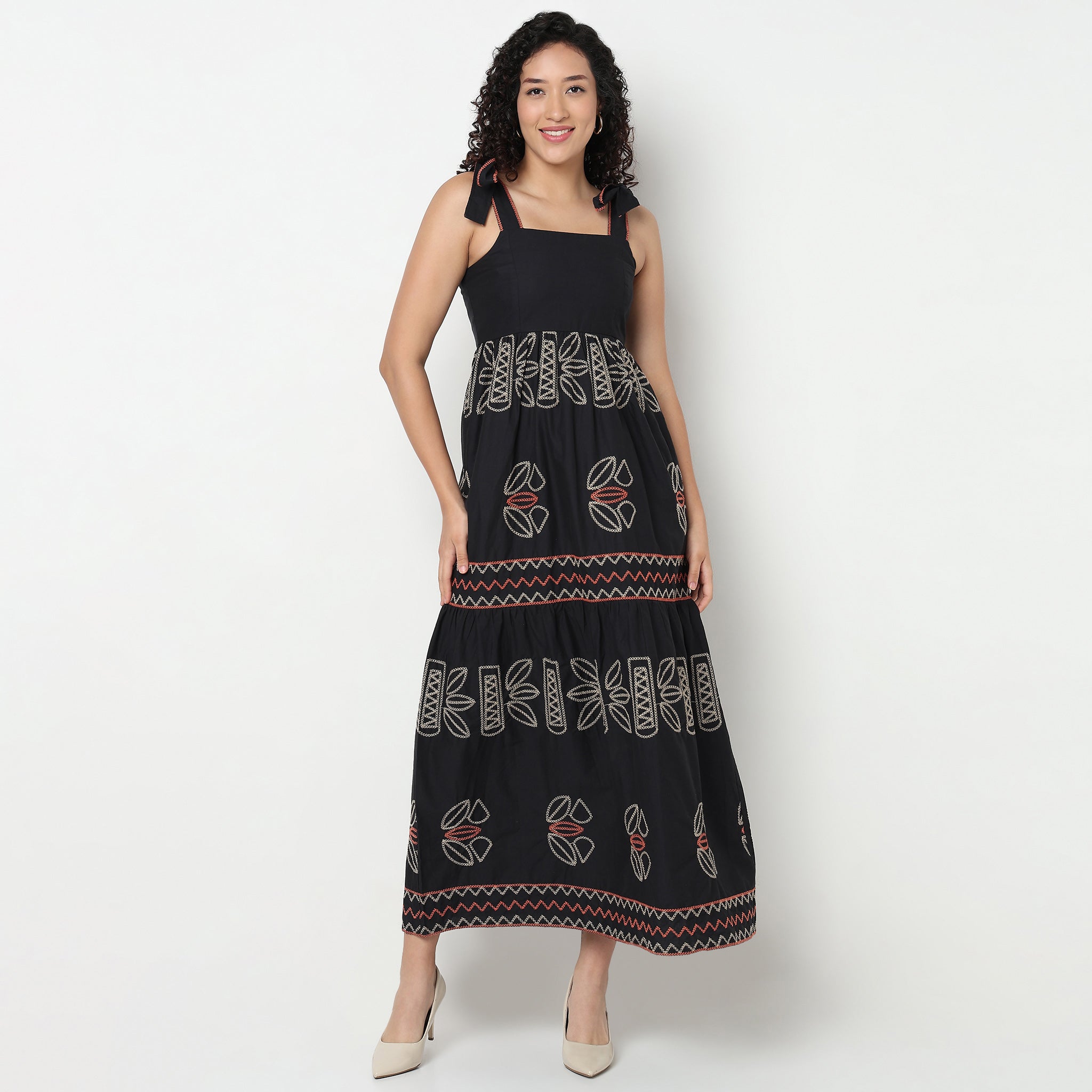 Buy Women Flare Fit Tribal Sleeveless Dress  - Style Union